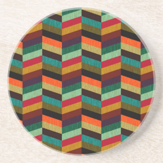 Farbenvolles, mehrfarbiges Herringbone-Muster Getränkeuntersetzer