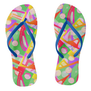 Farbenvolles, mehrfarbiges Muster Flip Flops