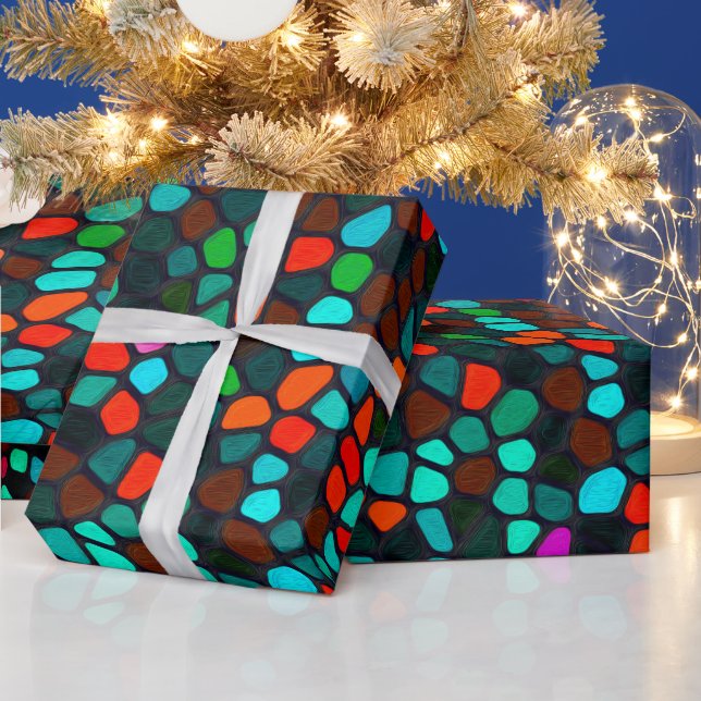 Farbenvolles, mehrfarbiges Muster  Geschenkpapier (Feiertage)