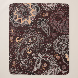 Farbenvolles nahtloses Muster im Paisley-Stil. Vin Sherpadecke