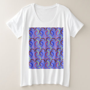 Farbenvolles Sommermuster Große Größe T-Shirt