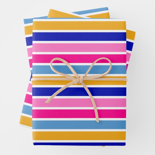Farbenvolles Strickmuster Vivid Party Geschenkpapier Set (Beispiel)