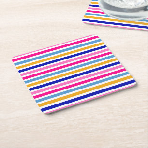 Farbenvolles Strickmuster Vivid Party Rechteckiger Pappuntersetzer