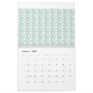 Farbenvolles Verpackungspapier mit wiederholtem Mu Kalender