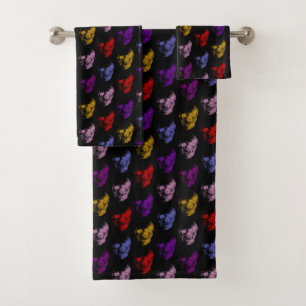 Farbenvolles X-Ray Skulls-Muster Badhandtuch Set