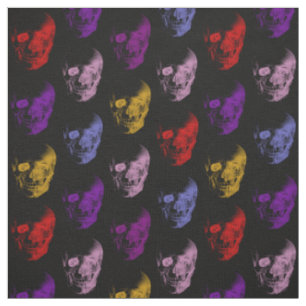 Farbenvolles X-Ray Skulls-Muster Stoff
