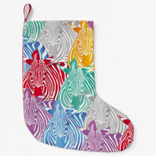 Farbenvolles zebranahes Muster. Wildtierlehrling Kleiner Weihnachtsstrumpf