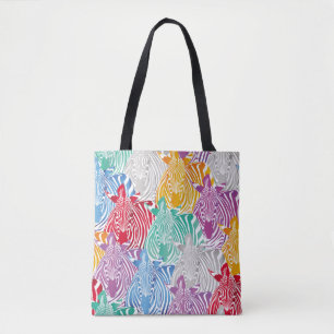 Farbenvolles zebranahes Muster. Wildtierlehrling Tasche