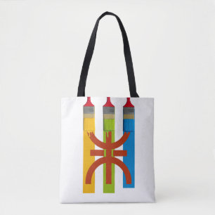 Färberpinsel malen die Amazigh-Markierung Tasche