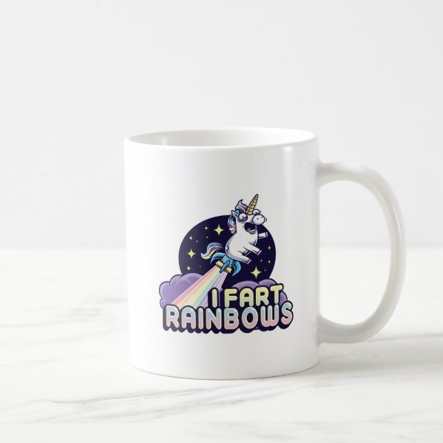 Farbeunicorn - Funny Unicorn - I Furz Rainbows Kaffeetasse (Rechts)