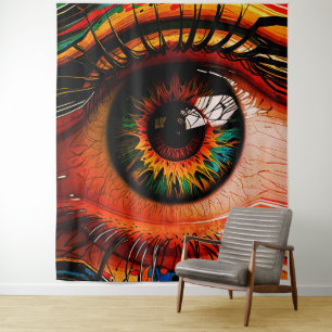 Farbexplosion Auge – Vibranter abstrakter Realismu Wandteppich