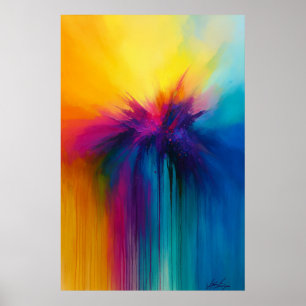 Farbexplosion Cascade Abstrakte Explosion Poster