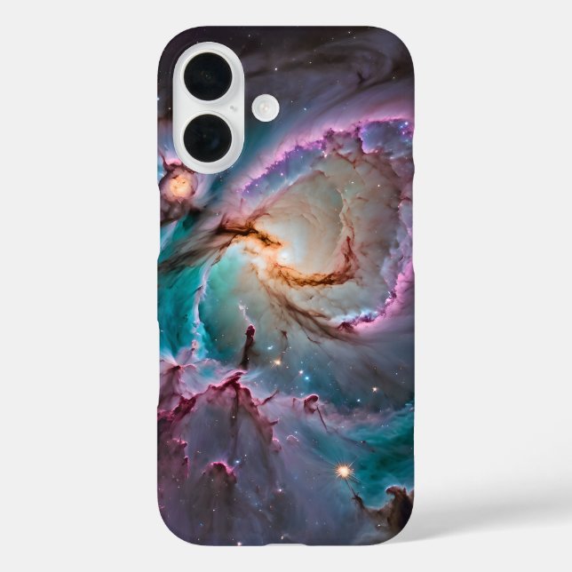 Farbexplosion eines kosmischen Nebels iPhone 16 Hülle (Rückseite)