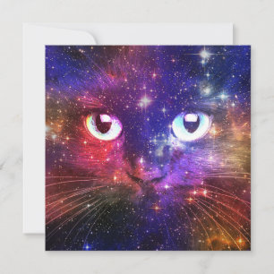 Farbexplosion-Galaxie-Katze  Einladung