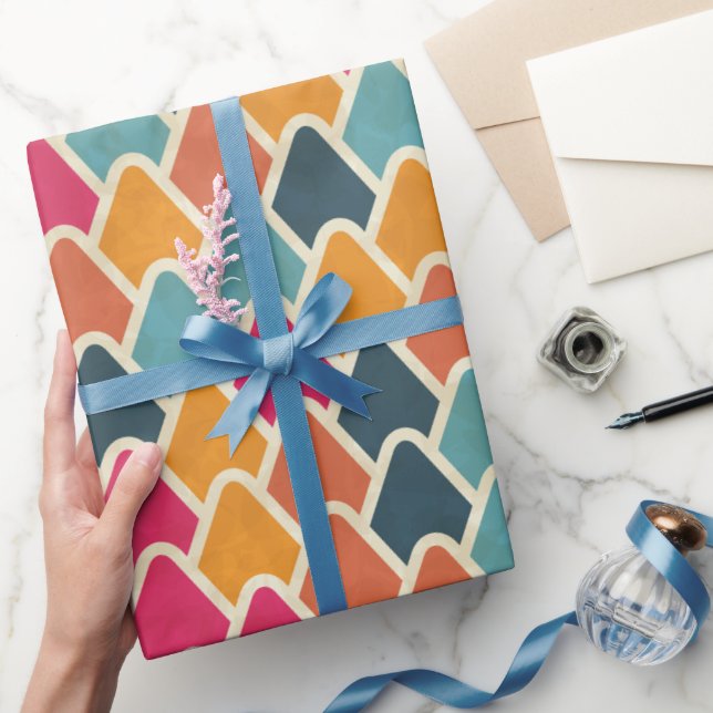 Farbexplosion Geometrisches Design – Moderner Abst Geschenkpapier (Schenken)