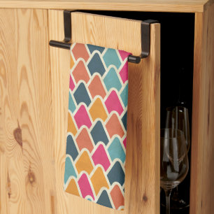 Farbexplosion Geometrisches Design – Moderner Abst Geschirrtuch