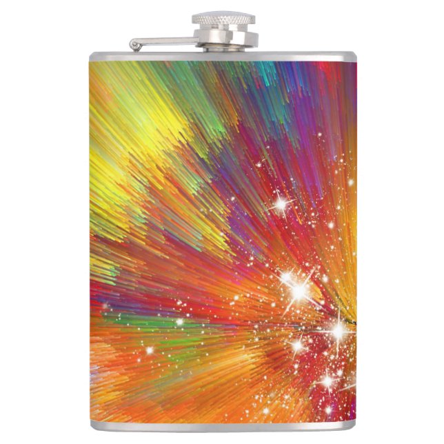 Farbexplosion Hip Flask Flachmann (Vorderseite)