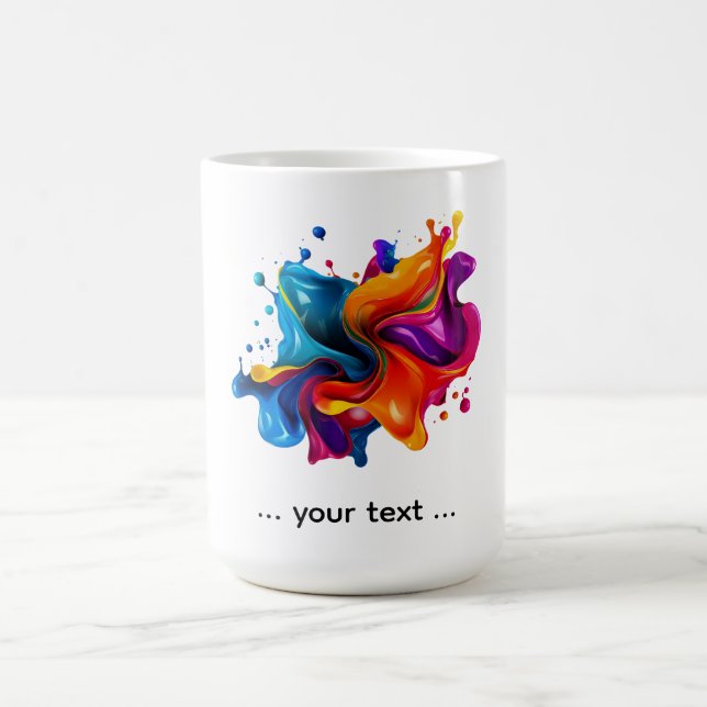 Farbexplosion mit Spritzern Kaffeetasse (Mittel)
