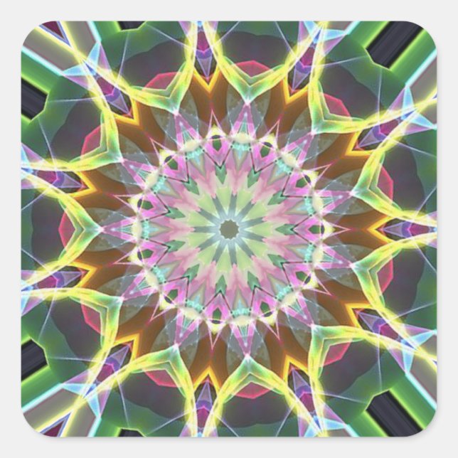 Farbexplosion Quadratischer Aufkleber (Vorderseite)