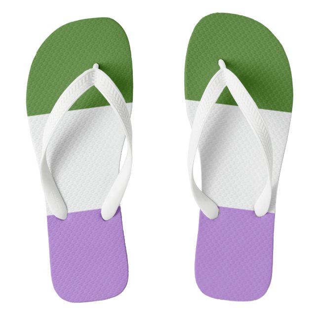 Farbfarben für Genderqueer Flag LGBTQ+-Preis Flip Flops (Fußbett)
