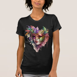 FARBFARBEN MARDI GRAS MASK & FEATHERS T-Shirt