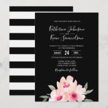 Farbfarbene Blush Pink Schwarze Blütenhochzeit