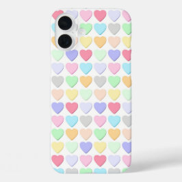 FARBFARBENE VALENTINE MESSAGE HEARTS CANDIES iPhone 16 PLUS HÜLLE