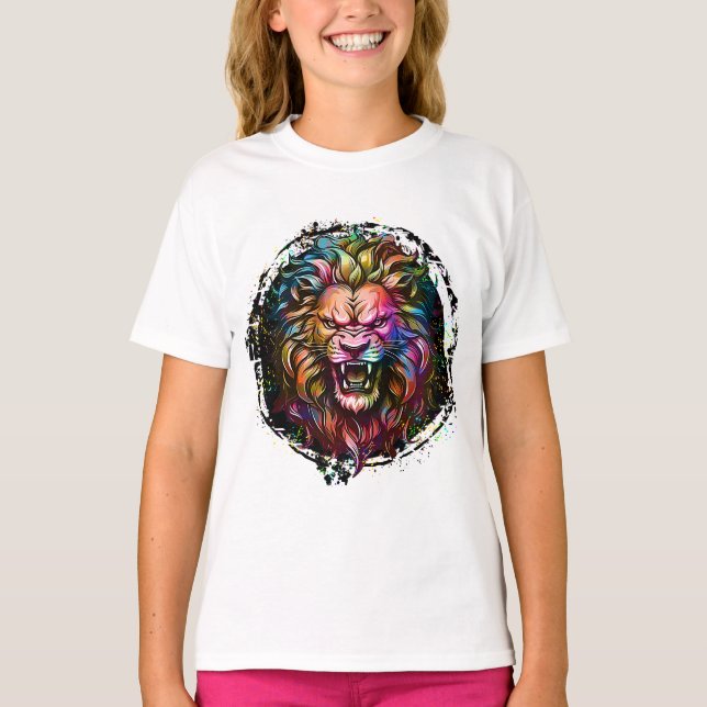 FARBFARBENER GEOMETRISCHER ABSTRAKT MAJESTISCHER L T-Shirt (Vorderseite)