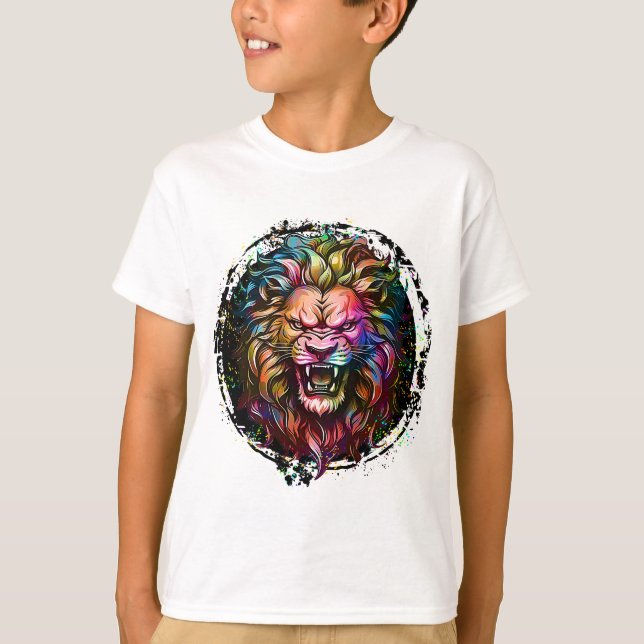 FARBFARBENER GEOMETRISCHER ABSTRAKT MAJESTISCHER L T-Shirt (Vorderseite)