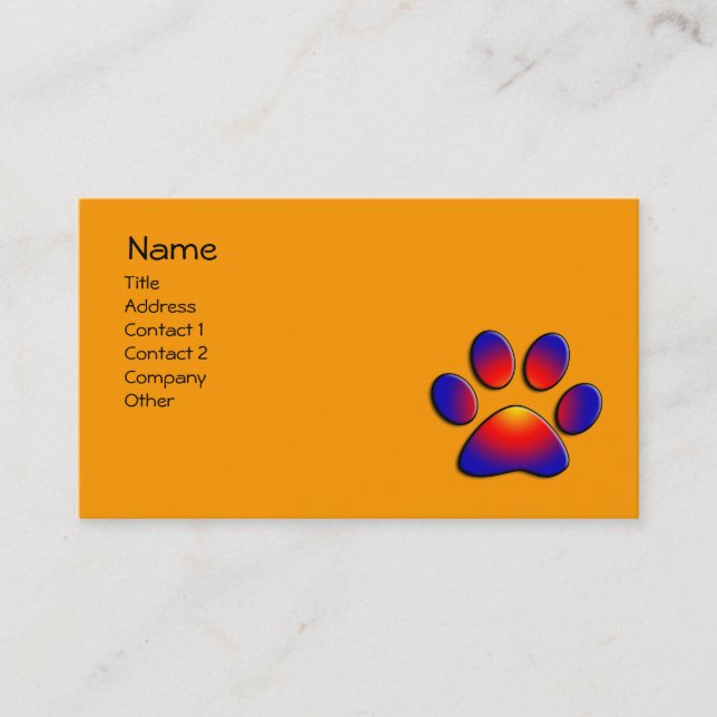 FARBFARBENER PAAR, Orange Visitenkarte (Vorderseite)