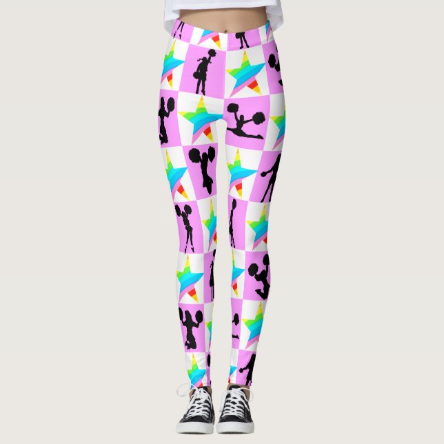 FARBFARBENER RAINBOW STAR CHEERLEADING LEGGINGS (Vorderseite)