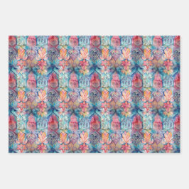 FARBFARBIGE BOHO ECLECTIC GIFT GESCHENKPAPIER SET