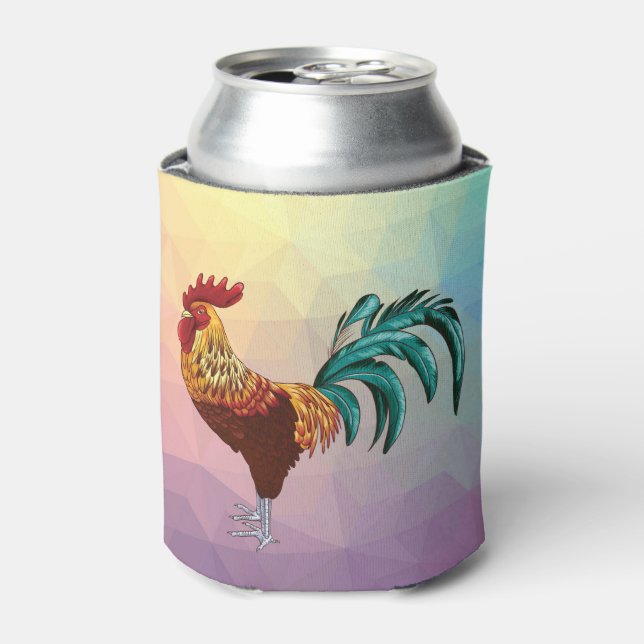 FARBFARBIGE ROOSTER DOSENKÜHLER (Kanne Vorderseite)