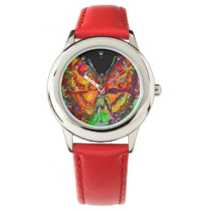 FARBFARBIGE SCHALTFLÄCHE ROT, GOLD GELB SCHWARZ ARMBANDUHR