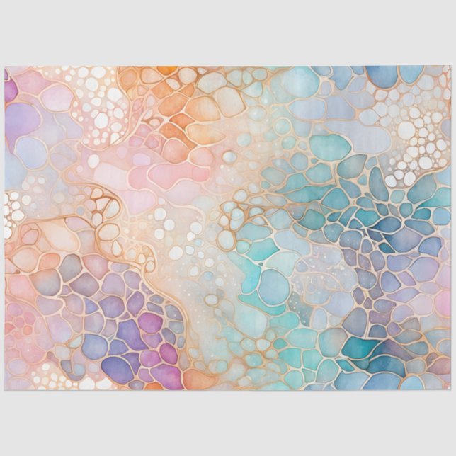 Farbfarbiges Abstrakt-Tinte-Kunstdruckpapier Seidenpapier (Vorderseite)