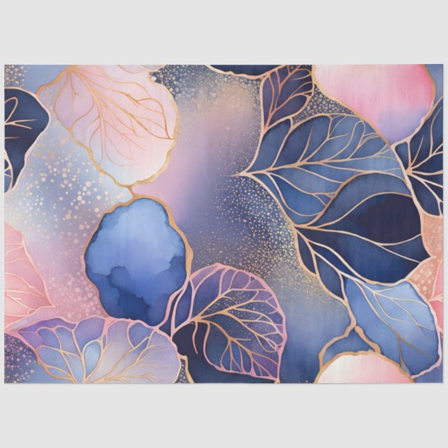 Farbfarbiges Abstrakt-Tinte-Kunstdruckpapier Seidenpapier (Vorderseite)