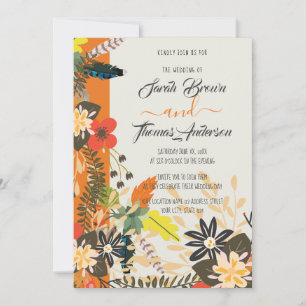 FARBFARBIL ORANGE BOHO FLORAL EINLADUNG