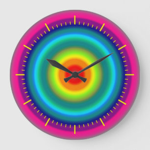 Farbfeld Regenbogen Große Wanduhr