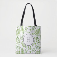 Farbfernseher und Eukalyptus-Muster Monogram