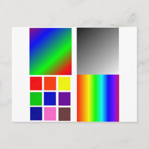 Farbfernseher und -palette zur Kalibrierung Postkarte