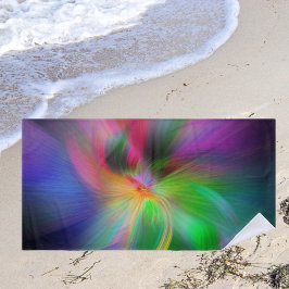 Farbfeuerwerke - cooles Fraktal Strandtuch