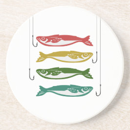 Farbfisch mit Fischbügeln Getränkeuntersetzer