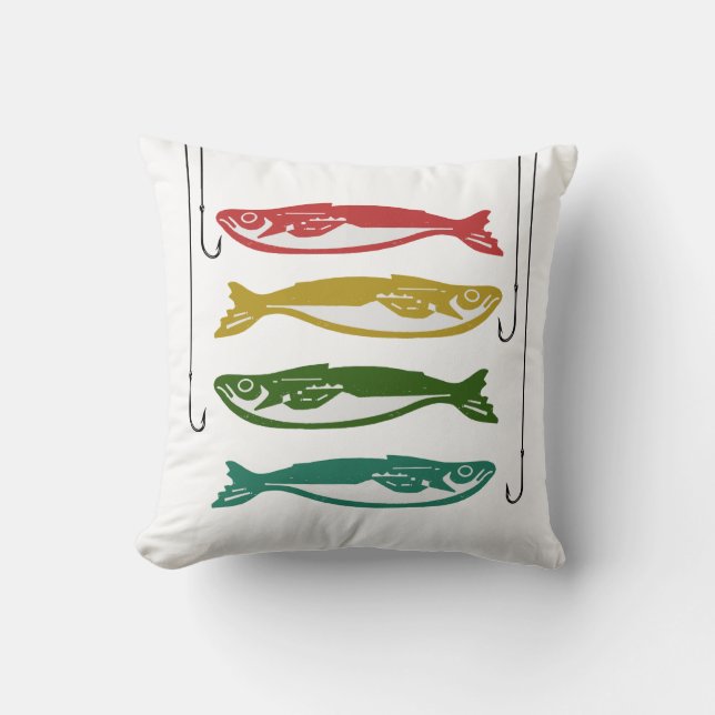 Farbfisch mit Fischbügeln Kissen (Vorderseite)