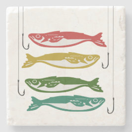 Farbfisch mit Fischbügeln Steinuntersetzer