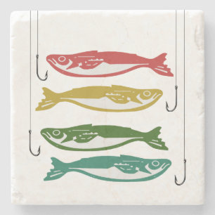 Farbfisch mit Fischbügeln Steinuntersetzer