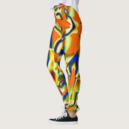 Farbflecken auf gewölbten beigen Streifen Leggings
