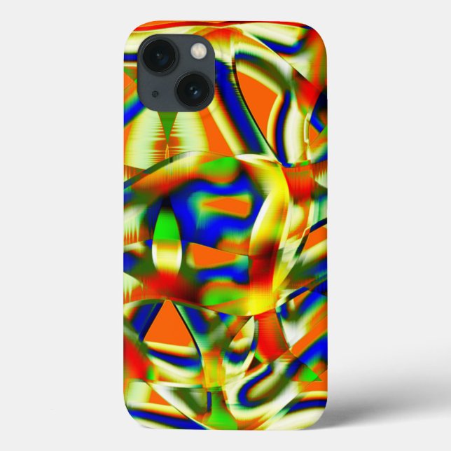Farbflecken auf zwirnbeigen Streifen Case-Mate iPhone Hülle (Rückseite)