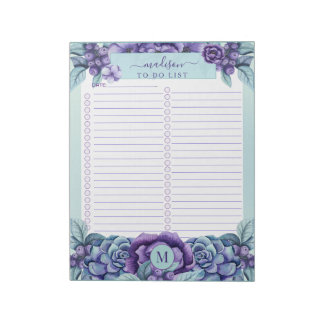 Farbflora-Monogramm zur Liste von Notepad Notizblock