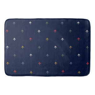 Farbflugzeuge seitlich nach blauem Rand ausgericht Badematte