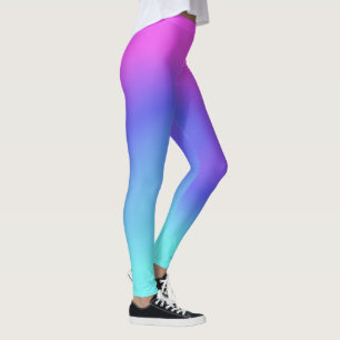 Farbfluss Rosa Lila blaues Aqua Ladys Fashion Leggings